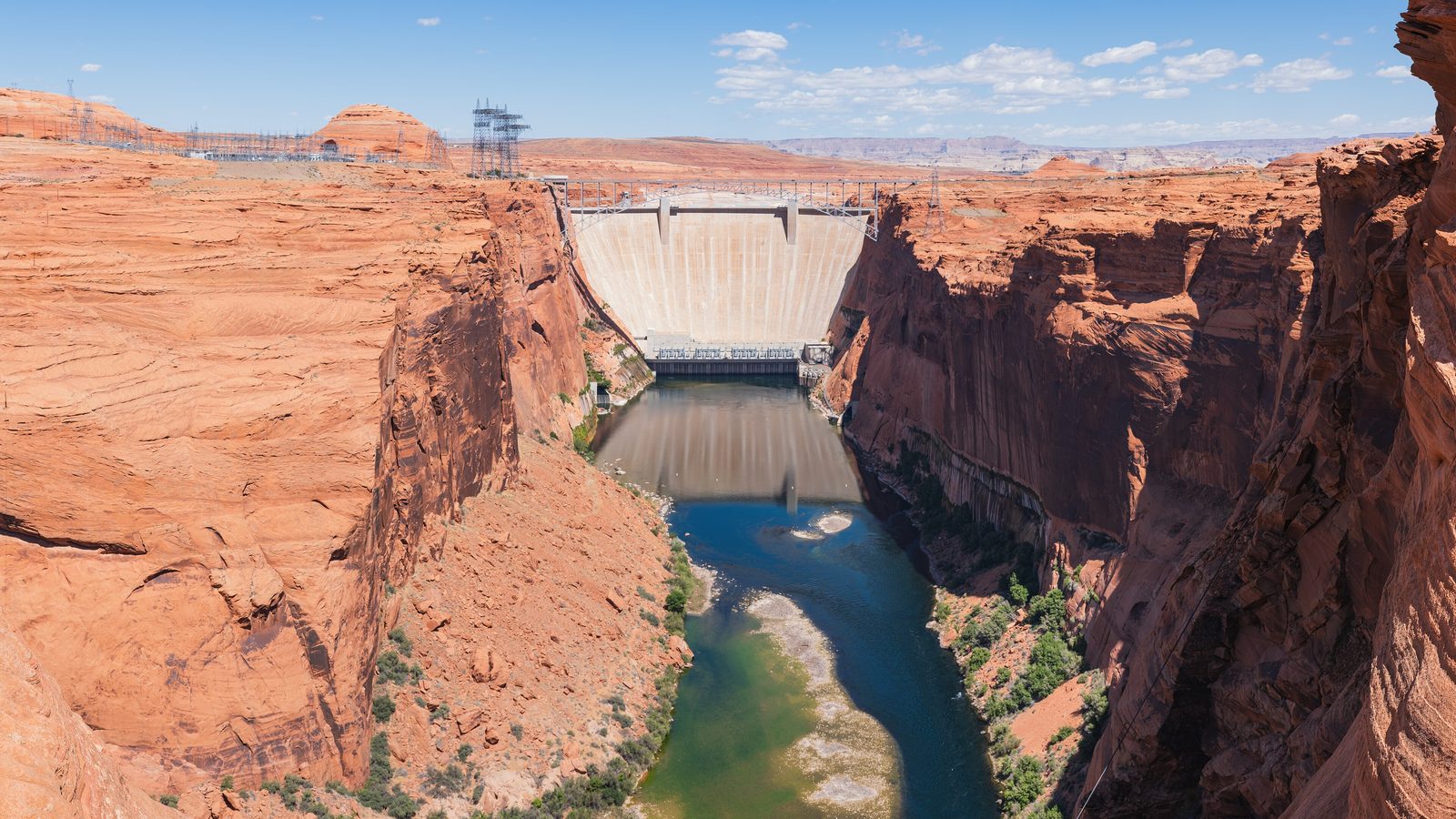 Glen Canyon Dam from downstream