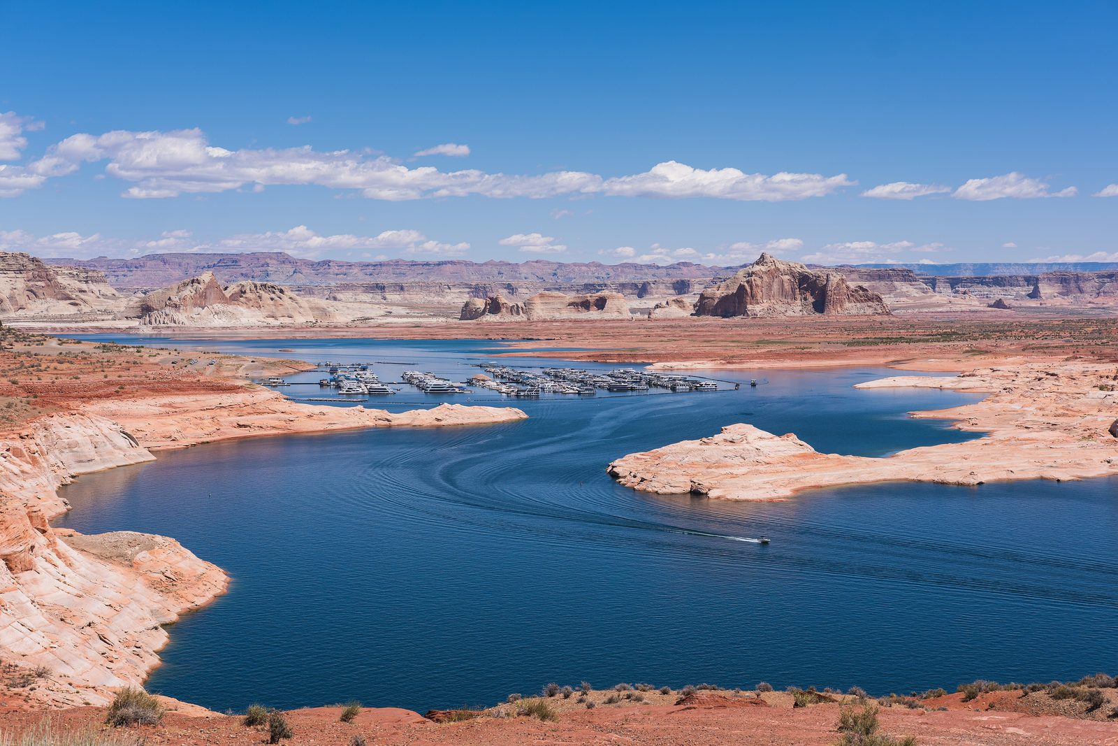Wahweap Bay on Lake Powell from above